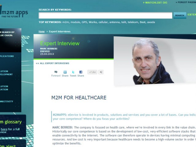 M2MApps.com Interview – eDevice’s CEO Marc Berrebi talks about the future of Telehealth