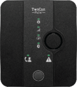 TwoCan Pulse Communicator in black with knobs and LEDs